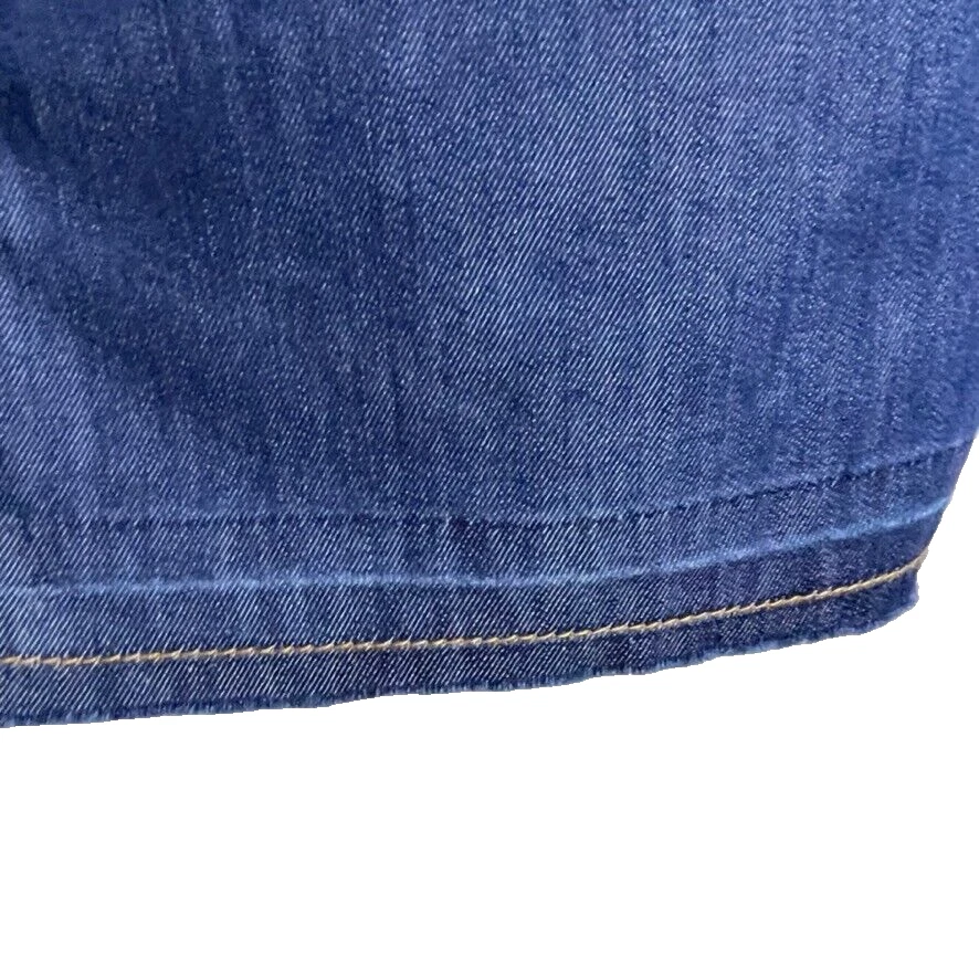 Chicos 牛仔铅笔裙女式 0 码蓝色原始下摆全拉链双拉链 XS — 第 3/4 张图片