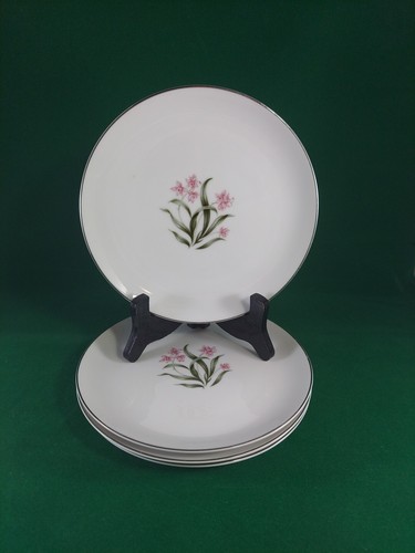 VINTAGES GRANTCREST PINK ORCHID CHINA MADE IN JAPAN 4 SALAD PLATES 7 5/8" - Picture 2 of 7