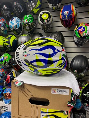 AGV Pista GP RR Soleluna 2023 Helmet Valentino Rossi Flames ACU DOT 2206  LARGE | eBay