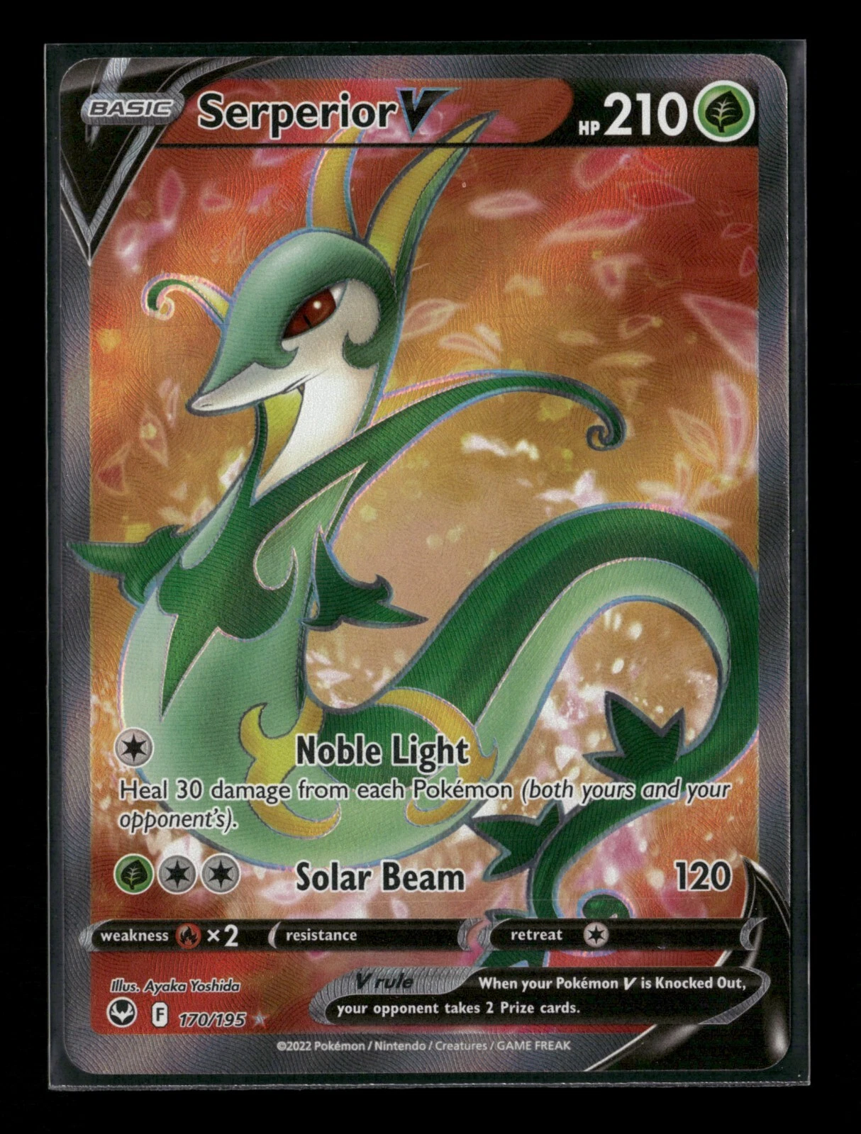 Serperior V 170/195 Silver Tempest HOLO Pokemon Card NM