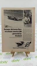 1967 PRINT AD ORIGINAL FIREBIRD GASOLINE PARSONS MCLAREN CHEVY 11 X8.5