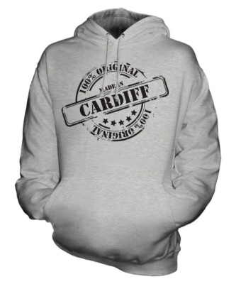 MADE IN CARDIFF UNISEX HOODIE HERREN DAMEN DAMEN GESCHENK WEIHNACHTEN GEBURTSTAG 50.