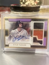 2023 Topps Definitive Kyle Tucker 5/10 Game Used Patch Jumbo Gold Framed Auto