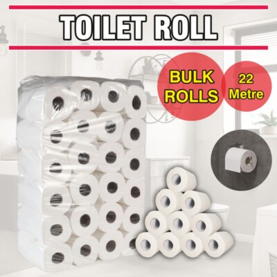 Weiße Toilette 2-lagig Klo Rollen 22 m x 10 cm Industrie Bad Waschraum Großeinkauf