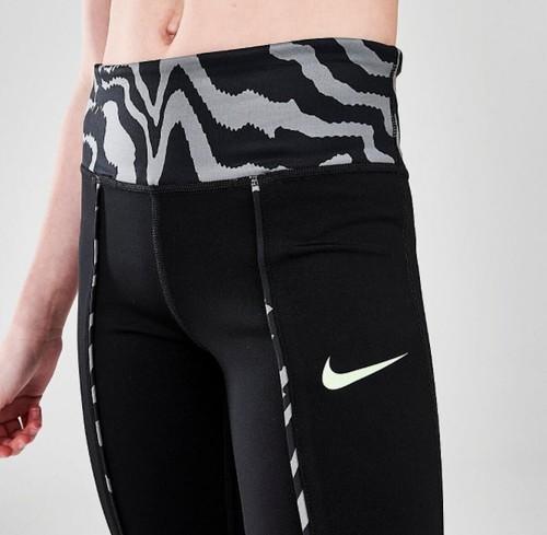 Girls' Nike One Zebra Print Black Leggings New - Picture 5 of 6