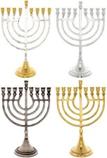 9 Branch Hanukkah Menorah Harp Design 20.5cm Chanukah Menora Jewish hanukiah