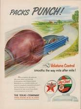 1951 Oil Gas Texaco Station Vintage Print Ad 50s Volatane Control Punch Chief
