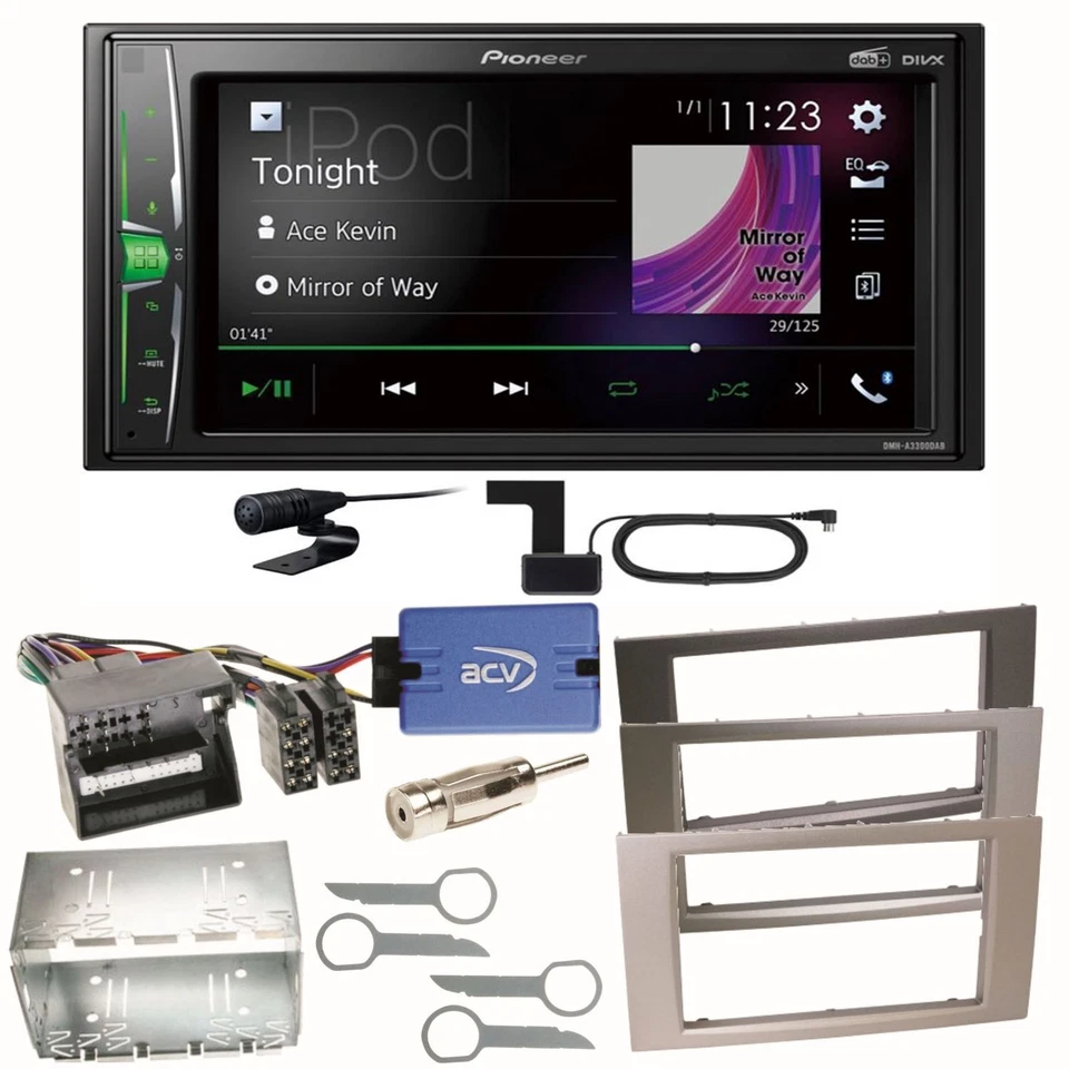 Pioneer DMH-A3300DAB Bluetooth MP3 Einbauset für Ford Focus C-Max Fiesta Transit - Bild 1 von 1