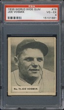 1936 World Wide Gum #76 Joe Vosmik PSA 4 Cleveland Indians