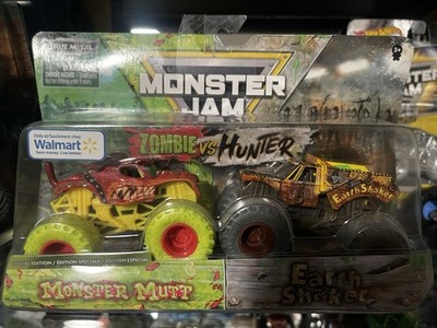 Spin Master Monster Jam Zombie vs Hunter Mutt & Earth Shaker 1:64 Diecast Speci 