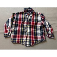 Polo Ralph Lauren Kids Plaid Button Down Shirt Long Sleeve Green Pony Logo 24M