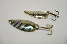 Lot of 2 Tiny Garcia Sierra Spoon Fishing Lures 1/8oz Silver & Silver/Blue