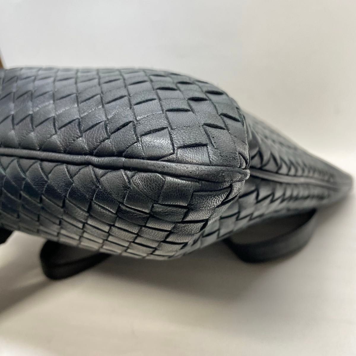 Bottega Veneta Intrecciato Tote Bag Black Leather Used thumbnail 5