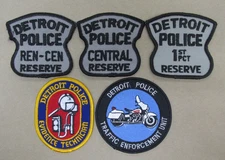 Lot of 5 Different New Vintage Detroit Michigan Police Department Patches
