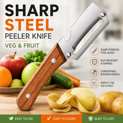 1X Profi Mehrzweck Edelstahl Schäler Messer für Gemüse & Obst