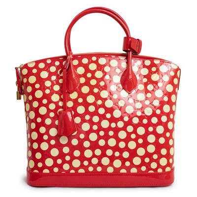 LOUIS VUITTON Lockit MM Dot Infinity Handbag Vernis Rouge M91423 #736