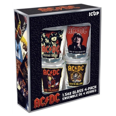 AC/DC Band Logo Shot Glasses 4 Pack (1.5Oz) One Size
