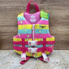 Speedo Life Jacket Vest Child 30 - 50 Lbs Multicolor US Coast Guard Approved NWT