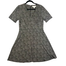 Michael Kors Gray Cheetah Leopard Print Fit & Flare Skater Dress Whimsigoth