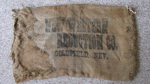 1900's Goldfield Nevada New Western Reduction Co. Stenciled Burlap Ore Bag