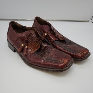 Stacy Adams Brown Reptile Embossed Tassel Loafers Men\'s 9.5M Vintage 90s Y2K Stacy Adams Slip on Dress Shoes - Etsy main image 2