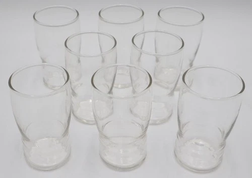 Set of 8 Vintage Federal Glass Sturdee Heat Strengthened Clear MCM Juice Glasses