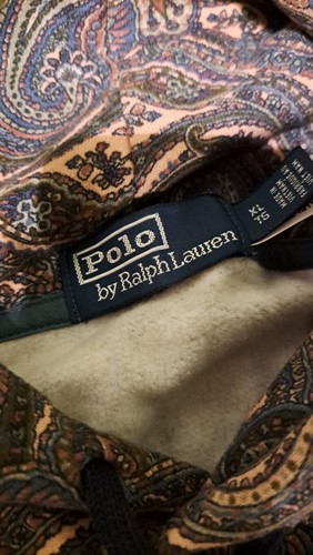 Polo Ralph Lauren Mens XL Paisley Fleece Hoodie & Pants Set Drawstring - Picture 4 of 10