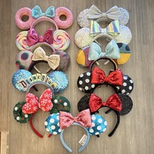 Disney Minnie Mouse Ear Headband Lot Sequin B...