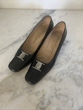 Salvatore Ferragamo Women s Debby Black Patent Leather Slingback Heels With Box