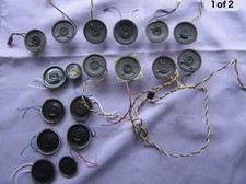 18 Small Speakers Hobby Craft Radio Project Most 8 Ohm Wire Leads 1-1/2" Flat