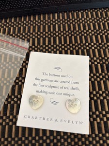 SET OF 2 VINTAGE Heart shaped MOTHER OF PEARL Buttons, Crabtree & Evelyn