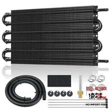 Universal 5/16" Transmission Oil Cooler Kit, Aluminium alloy Tube 6 Pass Black