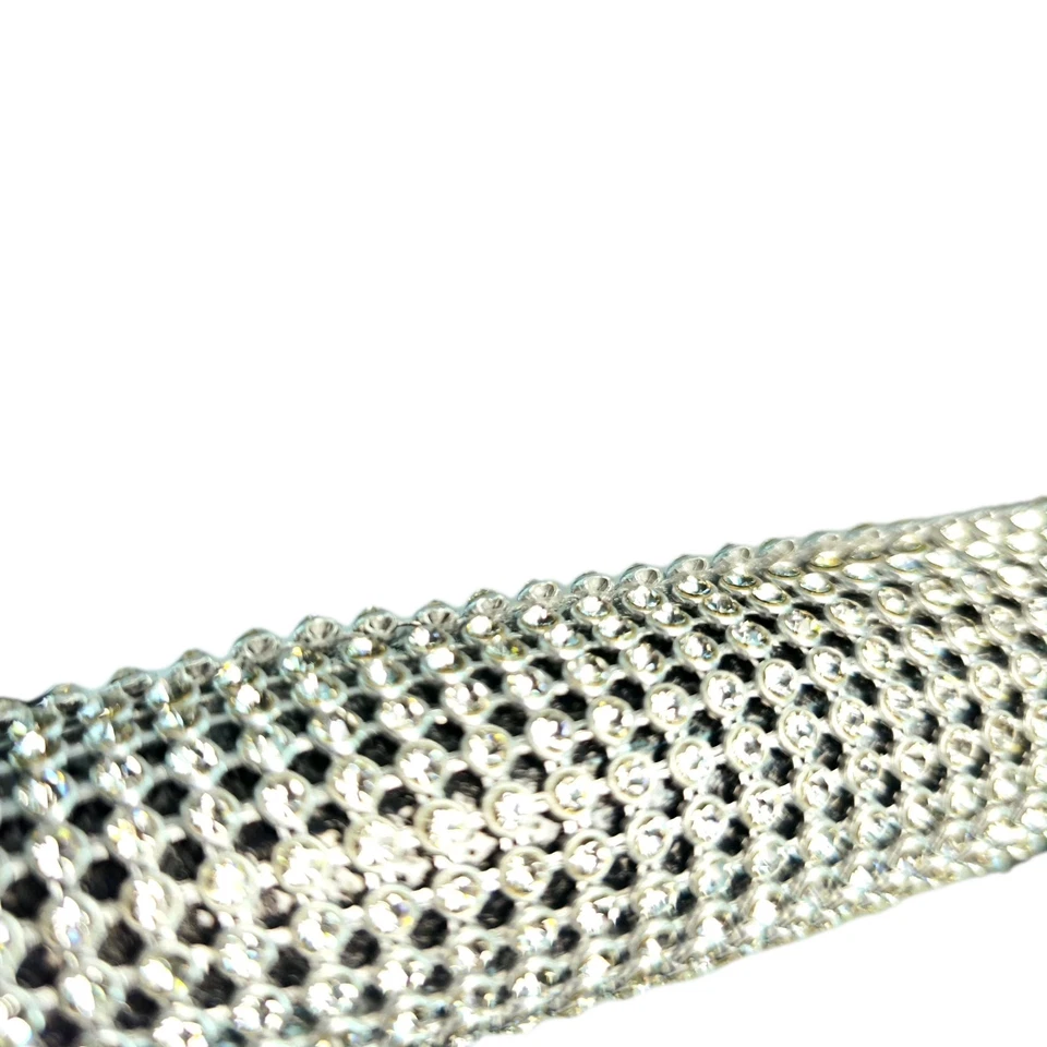 Sexy Rhinestone Flogger Whip Black Leather Jeweled Diamond Handle 28" Cosplay  - Image 4 of 4