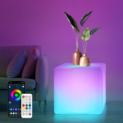 12-inch Smart Cube Lights: RGBW+IC 16 Million Colors Changing LED Furniture N...
