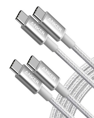 Anker USB C to C Cable, Type-C 60W Fast Charging Cable (6 6FT*2, Silver