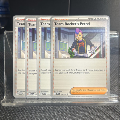 [4x Playset] Team Rocket's Petrel 176/182 Sv10: Destined Rivals PokemonTCG