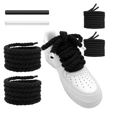 2/5'' 10mm Thick Rope Shoe Laces for Air Force 1, Round Cotton Chunky Shoela...