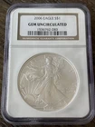 2006 American Silver Eagle $1 Gem Uncirculated NGC 1 Oz .999 Silver