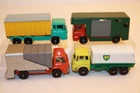 Four 1960's Matchbox Lesney BPW Trucks BP TANKER / HORSE / REFUSE / CONTAINER