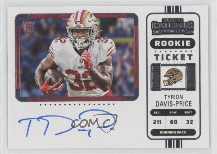 2022 Contenders Ticket RPS Variation Tyrion Davis-Price #139 Rookie Auto RC w6g
