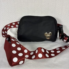 Disney Bio World Minnie Mouse Fanny/waist Bag Red Belt White Polka Dots Minnie