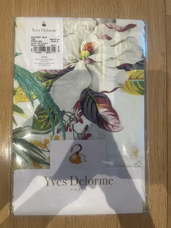 NUEVO CON ETIQUETAS NUEVO Funda de Almohada Multi Estándar Yves Delorme Ailleurs 20 x 30" Foto 2 de 3