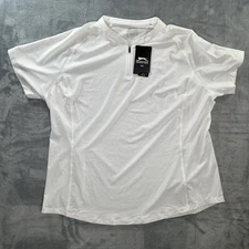 Women's Slazenger Hydro-Dri UPF 30 Tech Blade Short Sleeve Zip Golf Shirt XXL