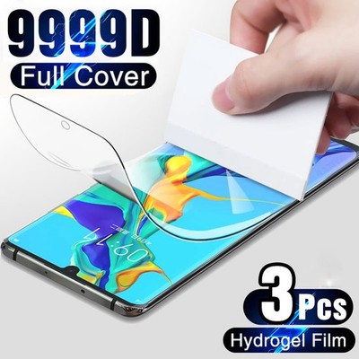 3 PCS Full Cover For Huawei P60 Pro P20 P40 Hydrogel Film Anti-Fingerprint