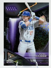 2026 Topps Chrome Black Owen Caissie Purple Mini-Diamond Refractor # /75 Rookie