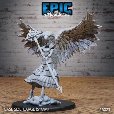 D&D Miniature - Eagle Spirit Shaman Spear Large 3D Model Print DnD Figur Druck