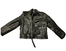 Men’s Genuine Leather Motorcycle Jacket – Size 48