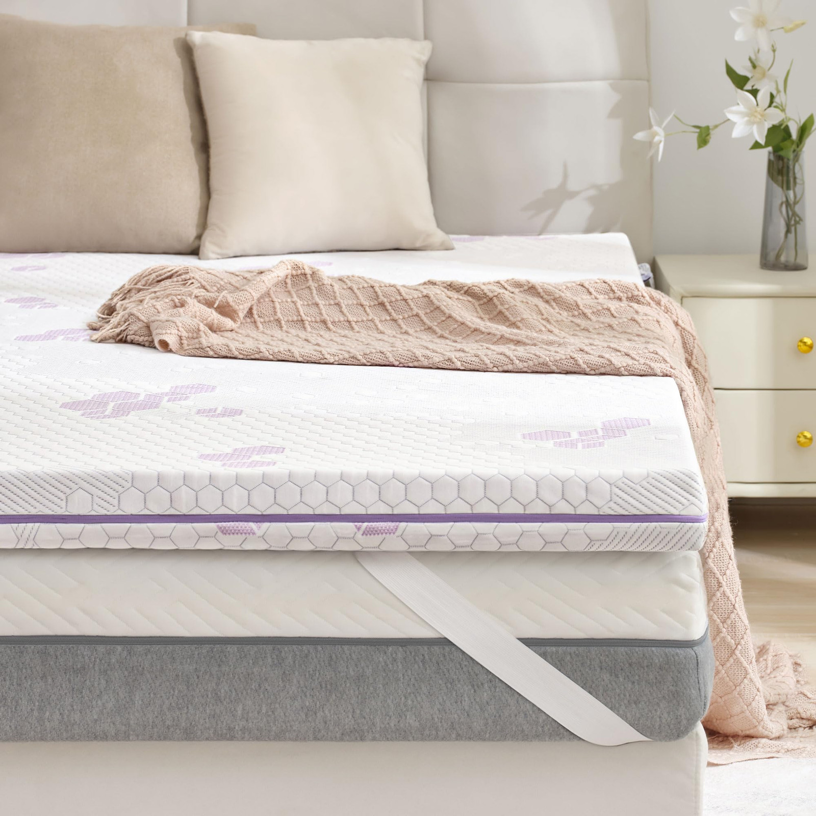 3-Inch Dual Layer Memory Foam Mattress Topper Queen Size with 40D Soft Support  