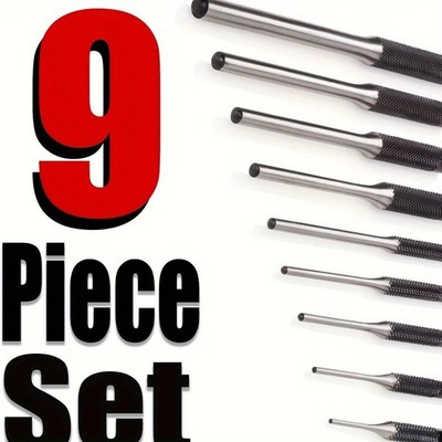 Toolzone Pin Punch Set 9-piece Hand Tools Mechanical Metal Hole Drills Punch