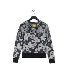 Guess Women's Hoodie S Blue Floral Polyester with Elastane, Polyamide Pullover